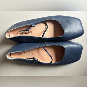 Empress Square Toe Flat Blue US 9/ EU 40